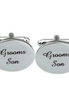 1 Pair Mens Silver Oval Wedding Cufflinks Groom Best Man Usher Page Boy Cuff Link Gift