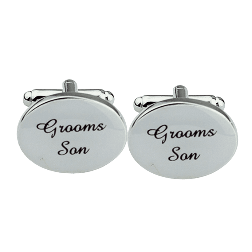 1 Pair Mens Silver Oval Wedding Cufflinks Groom Best Man Usher Page Boy Cuff Link Gift
