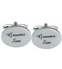 1 Pair Mens Silver Oval Wedding Cufflinks Groom Best Man Usher Page Boy Cuff Link Gift