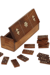 Handmade Wooden Domino Game with Nautical Storage Box - Complete Game Set