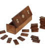 Handmade Wooden Domino Game with Nautical Storage Box - Complete Game Set