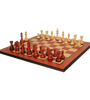 The Chess Store Royal Staunton Wood Chess Set African Padauk & Boxwood Chess Pieces with Padauk & Bird's Eye Maple Molded Chess Board